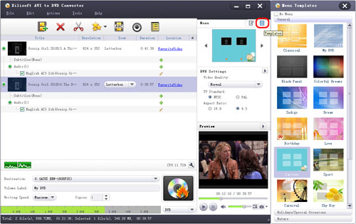 Create AVI to DVD Menu